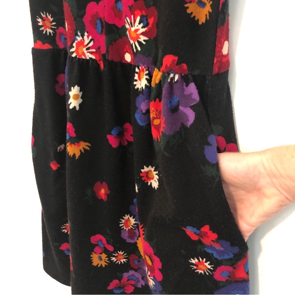 Black Floral Dress with Pockets - Picture 3 of 7